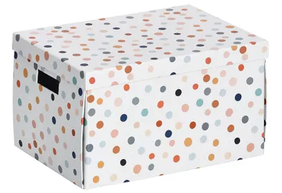 Immagine prodotto di Zeller 14475 Zeller Dots Aufbewahrungsbox weiß, mit Punkten 25,0 x 35,0 x 20,0 cm