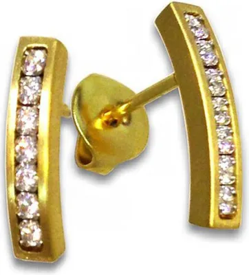 Produktbild von Ohrstecker - Edelstahl Zirkonia - goldfarben