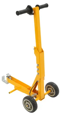 Image de Lève-tondeuse manuel, capacité de charge de 800 lb, acier Q235 durable, jaune