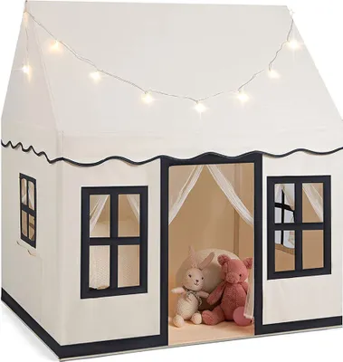 Immagine prodotto di Tenda da gioco per bambini TP10088BE, con stelle, con finestre e tende a rete, beige, 121 x 101 x 137 cm - B