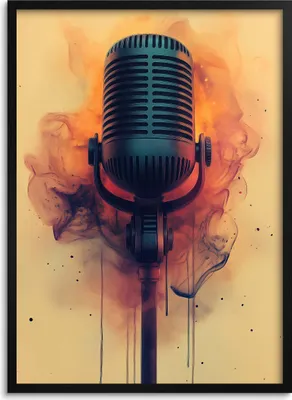 Obrázok produktu pre Umelecký nástenný plagát s čiernym rámom hudba 50x70