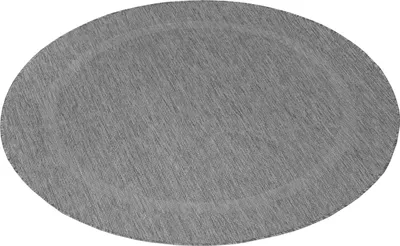Produktbild von Outdoor Teppich Wetterfest 160x160 Rund Grau für Camping Garten oder innen Unicolor - Einfarbig aus Polypropylen