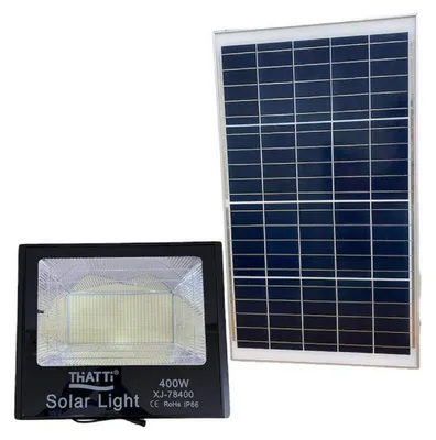 LED-Koplamp 400 W Solar, Dämmerungssensor, Fernbedienung, 35x28,7x8,5 cm