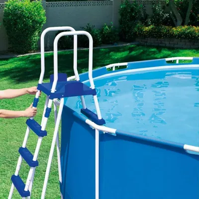 Zdjęcie produktu dla Bestway 58331, Drabina, Niebieski, Biały, Metal, Plastik, 1220 mm, 11,6 kg, 1 szt.
