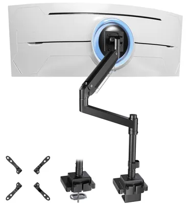 Immagine prodotto di Supporto per monitor da 24 a 57 pollici, con capacità di carico fino a 27 kg, dotato di sistema a gas