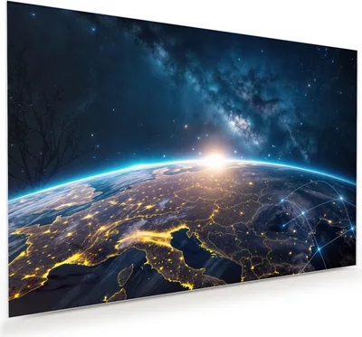 Produktbild von Glasbild 45x30cm in XXL für Wohnzimmer, Schlafzimmer Motiv Sonnenaufgang Erde