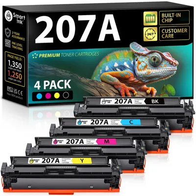 Immagine prodotto di Cartucce toner compatibili Smart Ink 207A con chip, per stampanti HP 207A e HP 207X (nero, ciano, magenta, giallo), come ricambio per i modelli Color LaserJet Pro MFP M283fdw, M282nw, M283cdw, M283fdn e Color LaserJet Pro M255dw, M255nw