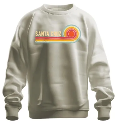 Produktbild von SANTA CRUZ Retro Vintage Surf Sonne Strand Kalifornien Sweatshirt Pullover, Natur, S
