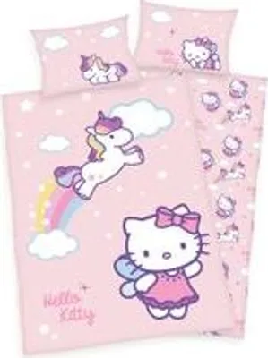 Obrázek produktu pro Dětské povlečení Hello Kitty s jednorožcem 40 x 60 a 100 x 135 cm