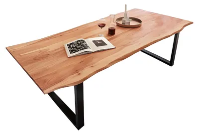 Produktbild von SAM® Esstisch Baumkante massiv Akazie natur 200 x 100 schwarz QUINN