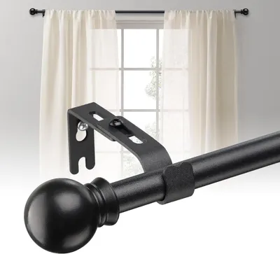 Immagine prodotto di Tenda a tenda in metallo, regolabile, diametro 16 mm, lunghezza 70-120 cm, finitura nero opaco, ideale per il soggiorno