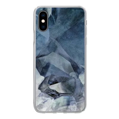 Produktbild von MuchoWow® Handyhülle Schutzhülle Hülle für iPhone X Naturstein - Blau - Chic Silikon Softcase Handy Hülle - Handyhülle