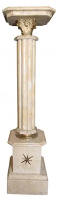 Zdjęcie produktu dla Kolumna barokowa Casa Padrino wykonana z marmuru - Wysokiej jakości kolumna marmurowa w kolorze białym, wysokość 107 cm, szerokość 27 cm, głębokość 26 cm
