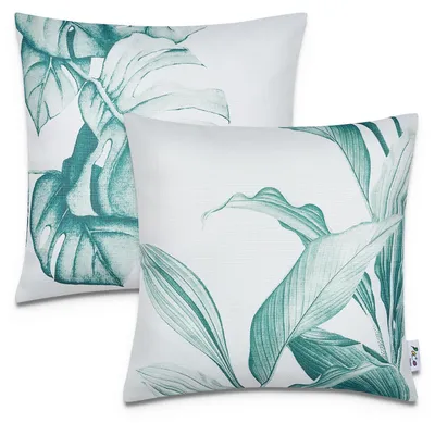 Produktbild von 2er Set Kissenbezug 45x45 Dekokissen Kissenhülle Streifen Indoor Outdoor Deko