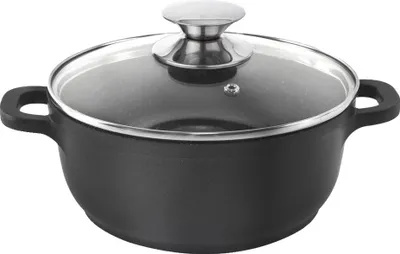 Zdjęcie produktu dla Garnek do zupy, średnica 20 cm, nieprzywierająca powłoka granitowa, czarny, 2-3 litry