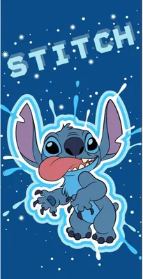 Obrázok produktu pre Stitch Badetuch funny 70 x 140 cm - Polyester - Blau