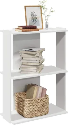 Produktbild von Bücherregal 3-stöckig in Weiß aus Holzwerkstoff, 60x30x80 cm