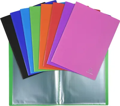 Produktbild von Exacompta 8880E Sichtmappe PP 500µ 80 Kristallhüllen A4 Farben sortiert