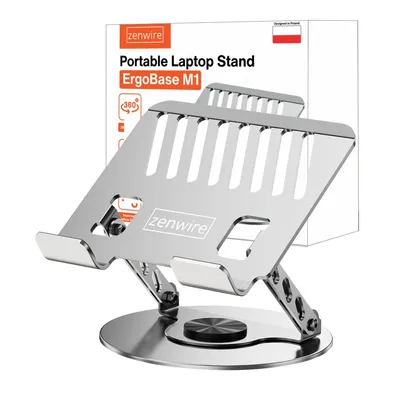 Productafbeelding van Standaard - Ondersteuning voor laptop - Ondersteuning voor tablet - Verstelbaar - Koeling - Draaibaar - Grijs - Staal - 23,5 x 23,5 x 23,5 cm