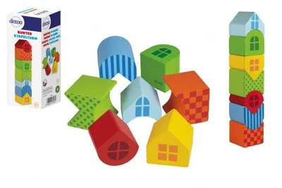 Imagen del producto de Pirámide de bloques de colores, juguete de madera, a partir de 12 meses