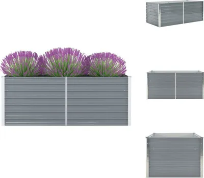 Obrázok produktu pre vidaXL Zvýšený záhon 160 x 80 x 45 cm Pozinkovaná oceľ Sivá - Kvetináče a sadenice