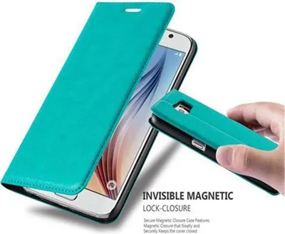 Immagine prodotto di Cadorabo custodia per Samsung Galaxy S6 custodia protettiva in turchese custodia per cellulare cover chiusura magnetica