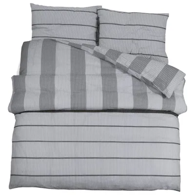 Produktbild von vidaXL Bettwäsche-Set Grau 240x220 cm Baumwolle