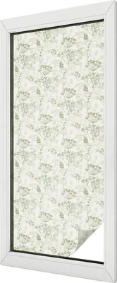 Obrázok produktu pre Vitrážová fólia na okno - 116x50 cm - vitrážový vzor - nepriehľadná dekoratívna fólia na ochranu súkromia - samolepiaca, ochrana proti UV žiareniu - botanický vzor