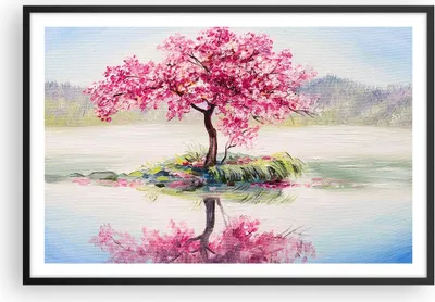 Produktbild von Gerahmtes Poster - Schwarzer Rahmen - Baum Abstraktion - 91,5x61 cm - Wand Bild - Wanddeko - Wandbilder - Kunstposter - Wandposter - Bilderrahmen - Bilder - Kunstdruck - Wandbild - P2BAA91x61-3805