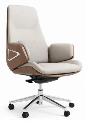 Obrázok produktu pre Ergonomická kancelárska stolička s drevenými podrúčkami a nastaviteľným dizajnom