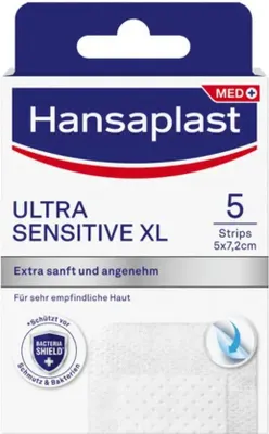 Produktbild von Hansaplast Ultra Sensitive Wundverband 5x7,2 cm XL 5 St