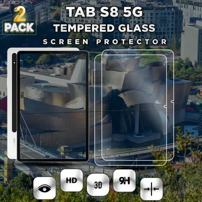 Obrázok produktu pre 2-balenie Samsung Galaxy Tab S8 5G Ochranné sklo na displej - Tvrdené sklo 9H - Super kvalita 3D