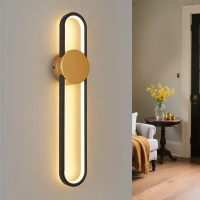 Produktbild von ZMH Wandlampe LED Wandleuchte Innen 12W Treppenhauslampe 60cm Gold Flurlampe Modern Design 3000K Warmweiß Minimalistische Wandbeleuchtung für Schlafzimmer Wohnzimmer Flur Treppenhaus Küche
