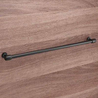 Immagine prodotto di Maniglia per mobili in zamak, distanza tra i fori di 592 mm, finitura verniciata nera opaca