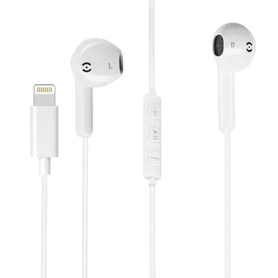 Immagine prodotto di Forcell cuffie in-ear stereo per Apple iPhone connettore a 8 pin garantisce un elevato comfort di utilizzo Bianco