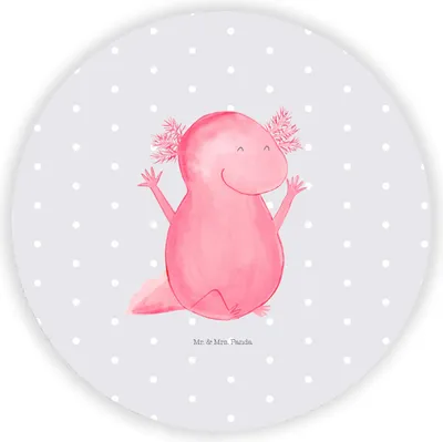 Produktbild von Mr. & Mrs. Panda magnet Axolotl Hurra - Grau Pastell - Geschenk, Spaß, für fotos, Kühlschrankmagnet, pinwand, kühlschrank, Zufriedenheit, pinnwand, Motivation