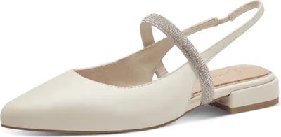 Produktbild von MARCO TOZZI Damen Ballerina spitz Sling Strasssteine Blockabsatz  2-89600-44, Größe:39 EU, Farbe:Beige