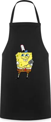 Produktbild von Spreadshirt SpongeBob Schwammkopf Burger Braten Kochschürze, One size, Schwarz