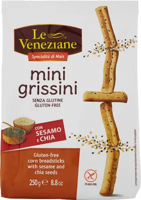 Produktbild von Glutenfreie Grissini mit Sesam und Chia 250g - Le Veneziane