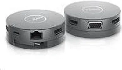 Produktbild von DELL Pro-7-in-1-USB-C-Travel-Adapter – DA310, Kabelgebunden, USB 3.2 Gen 2 (3.1 Gen 2) Type-C, 10,100,1000 Mbit/s, Silber, 3840 x 2160 Pixel, 1920 x 1080 Pixel