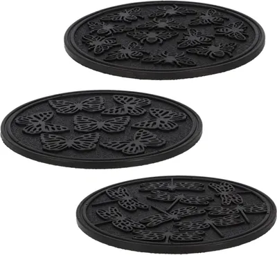 Produktbild von Trittplatte für Garten aus Gummi, 3er Set, Trittstein, Gartenplatte