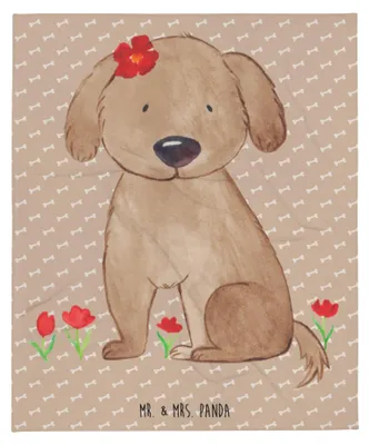 Produktbild von Mr. & Mrs. Panda Decke Hund Dame - Hundeglück - Geschenk, Tagesdecke, Liebenswert, Hunde, Flauschig, Niedlich, Wohndecke, Kuscheldecke, Bettüberwurf, Sprüche, Liebe
