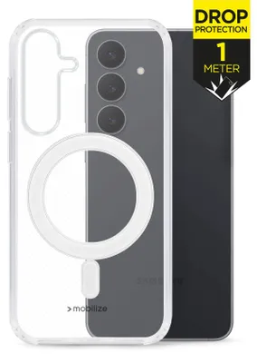 Produktbild von Mobilize Schutzhülle für Samsung Galaxy S25 FE, transparent, mit MagSafe-Funktion, stoßfest, Hartschale
