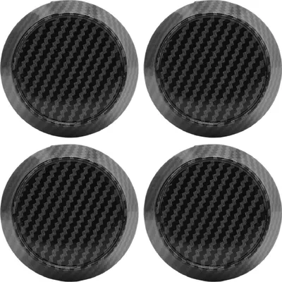 Immagine prodotto di 4 pezzi coprimozzo da 60 mm in stile fibra di carbonio, copertura del mozzo del cerchio del pneumatico, adattabile a tutti i veicoli