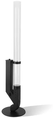 Image de Colonne de foyer en acier avec vitre en borosilicate de 3 mm, conduit de fumée avec trappe pour le combustible, idéale pour le jardin et la terrasse, de couleur noire