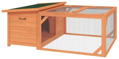 Obrázek produktu pro Klec pro králíky, odolná povětrnostním vlivům, rozměry 93 x 46 x 93 cm, vhodná pro menší zvířata, otevírací střecha, střecha z asfaltu