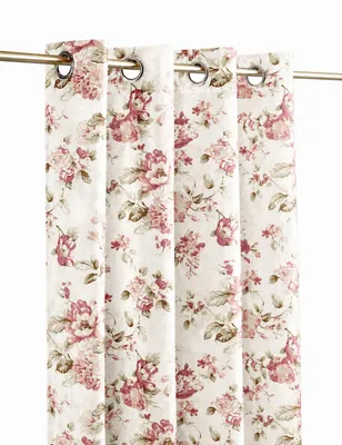 Produktbild von LANDKING® Ösenschal Rosamunde, Gardine, Vorhang, Dekoschal, Blumen Rosen, blickdicht, 8 Ösen, 140 x 245 cm, Landhaus, Romantik, Polyester, Farbe rosa, KI-generiertes Bild