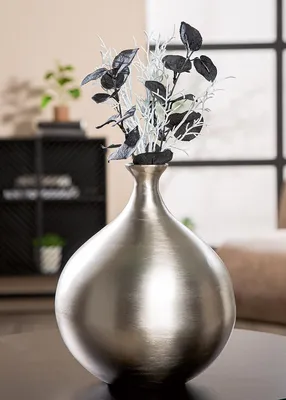 Produktbild von Gilde Kugelvase, "Argenterie", Aluminium, silberfarben, VE 1, H. 24 cm, D. 19 cm 58974 4063387589748
