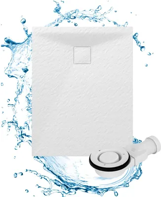 Produktbild von Granitan | Duschwanne Teja - 90 x 70 cm - Weiß - Antirutsch-Oberfläche - Robustes Duroplast