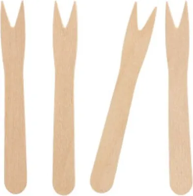 Produktbild von 1000 Pommes - Frites Gabeln Holz "pure" 8,5 cm IMBISS CURRYPICKER PURE PICKER